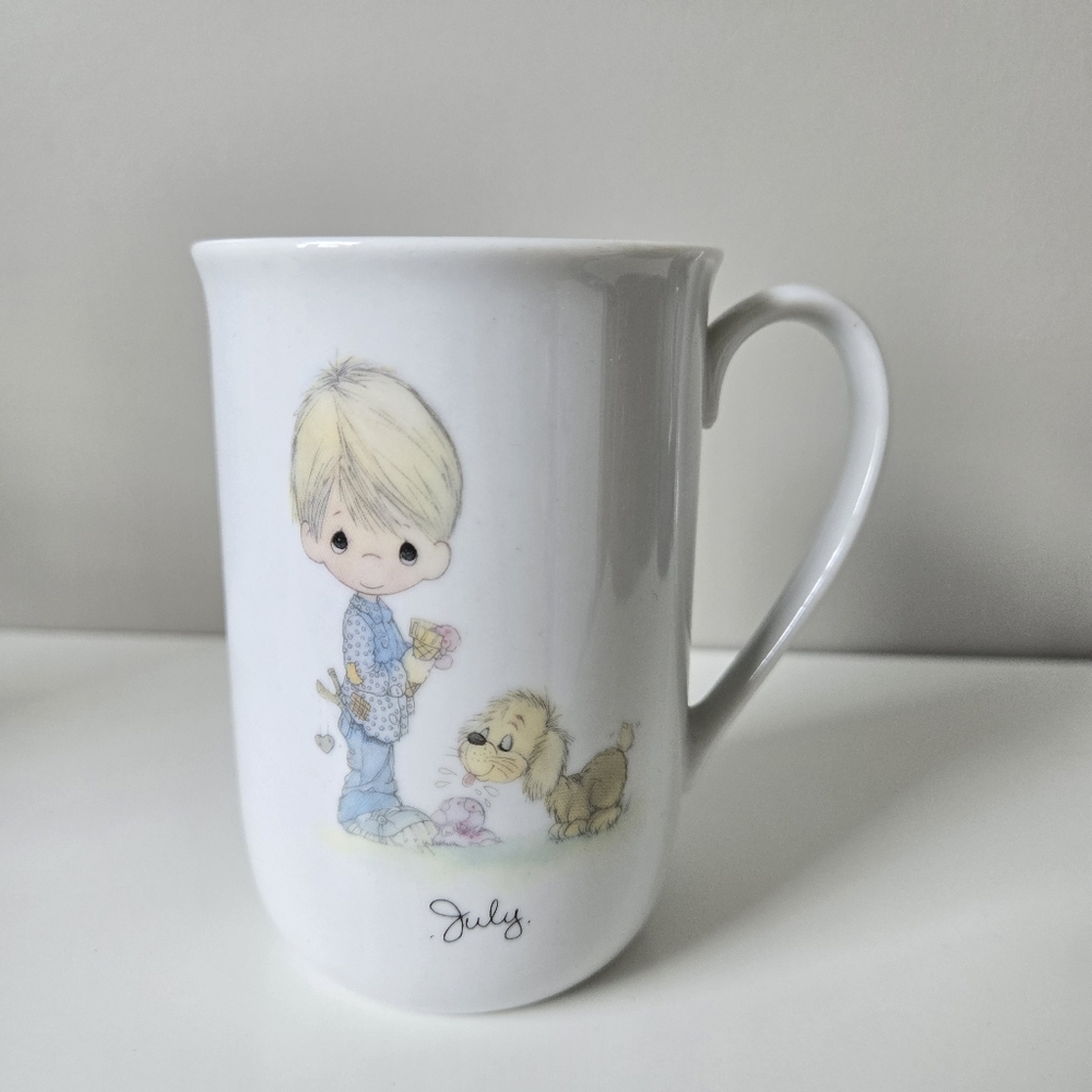 💙3/$25💙 Vintage 1984 Precious Moments July Mug, Boy With Dog
